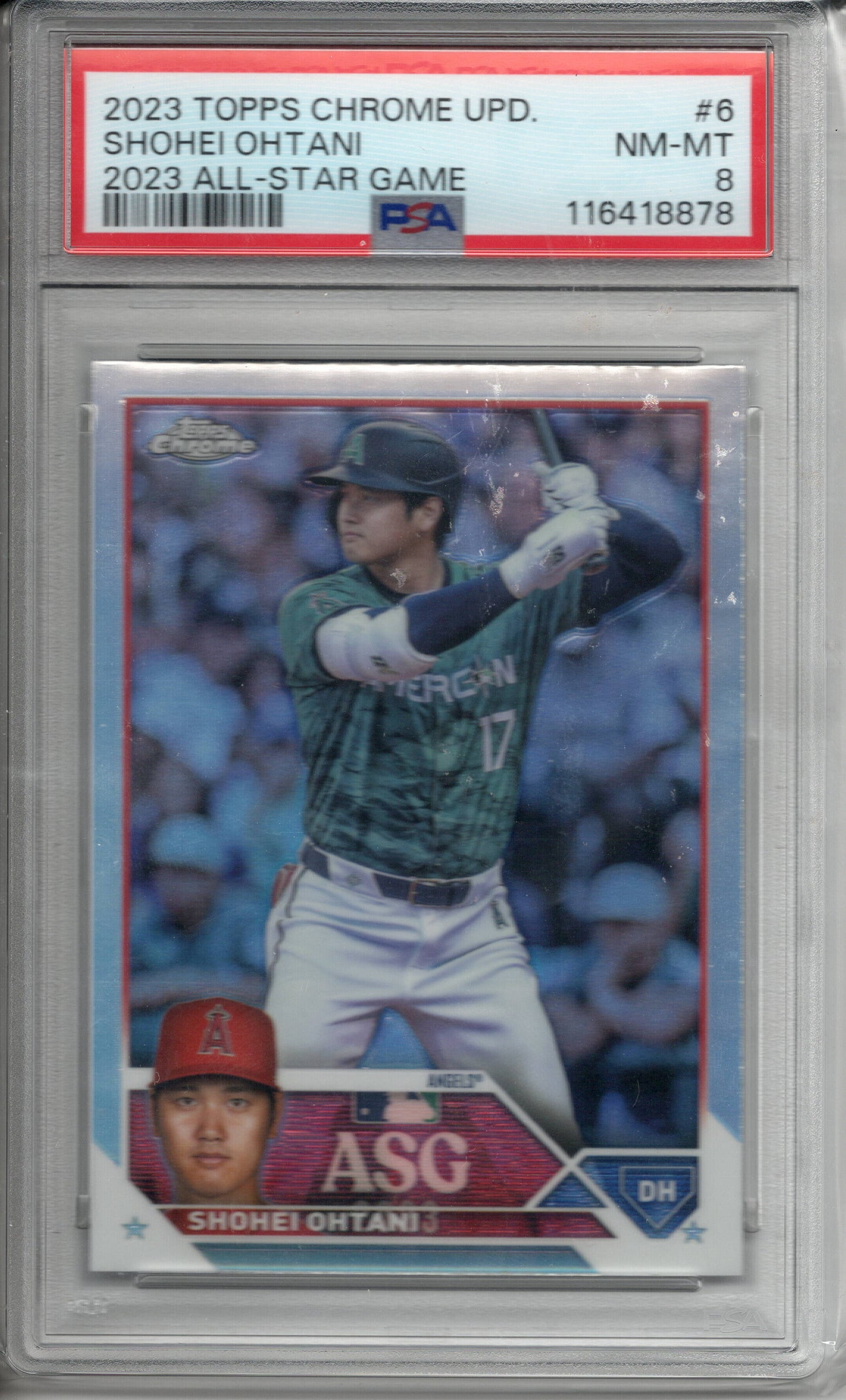 2023 Topps Chrome Update-All Star Game Shohei Ohtani #6 NM-MT PSA 8