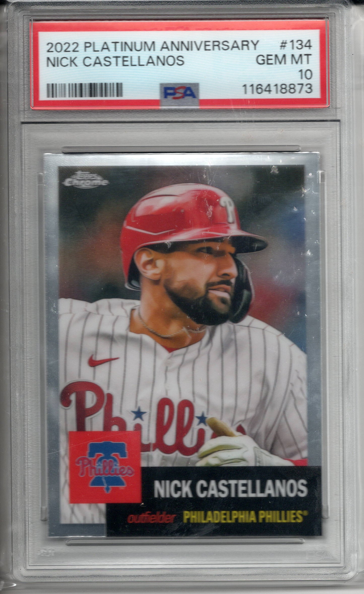 2022 TOPPS CHROME PLATINUM ANNIVERSARY 134 NICK CASTELLANO GEM MINT 10