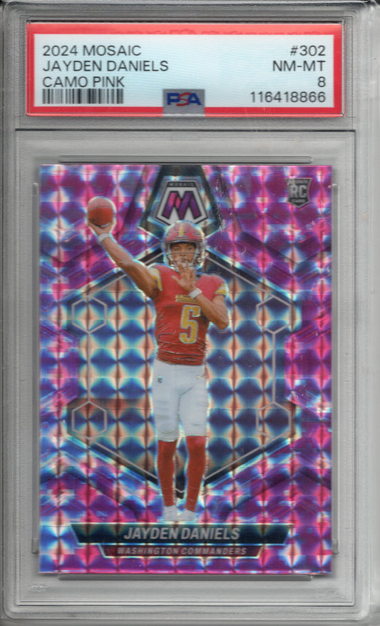 2024 Panini Mosaic - Rookies Jayden Daniels #302 Camo Pink Mosaic Prizm (RC)